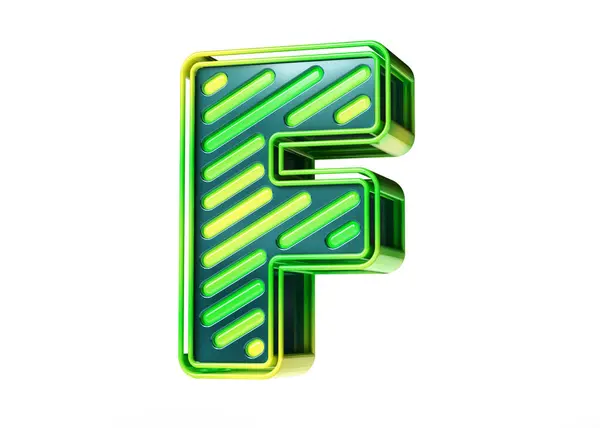 Энергетическая Концепция Шрифта Футуристичный Яркий Дизайн Буквы Зеленого Желтого Высокое — стоковое фото