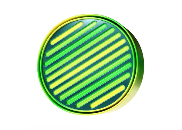 Lettera Illustrazione Neon Verde Giallo Girasole Combinazione Colori Caratteri Righe — Foto Stock