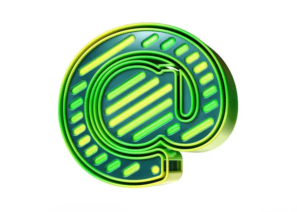Oyun Stili Renk Şeması Içerisindeki Posta Sembolü Sarıdan Yeşile Doğru — Stok fotoğraf