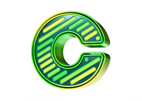 再生可能エネルギーコンセプト フォント文字 緑と黄色の色 高品質の3Dレンダリング — ストック写真