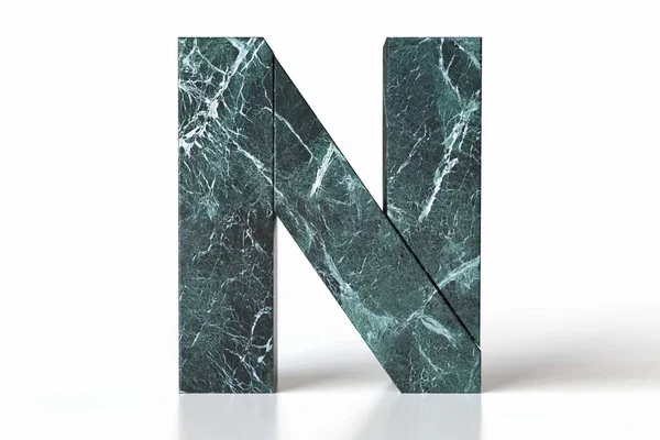 Render Letter Made Exquisitely White Tidewater Green Veined Marble Stone — Stock Photo, Image