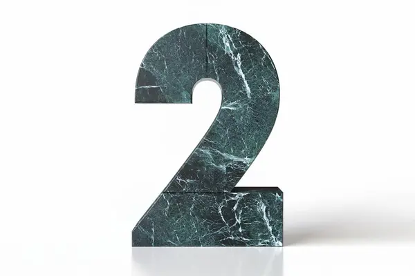 Dark Green Marble Digit Number Exquisitely Veined Ideal Graphic Resource — Stock Photo, Image