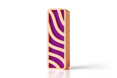 Dalgalı alfabe harfi I in 3D. Tebrik kartları, parti başlıkları, reklamlar veya web projeleri için metin kompozisyonları için harika bir grafik kaynağı. 3B görüntüleme.
