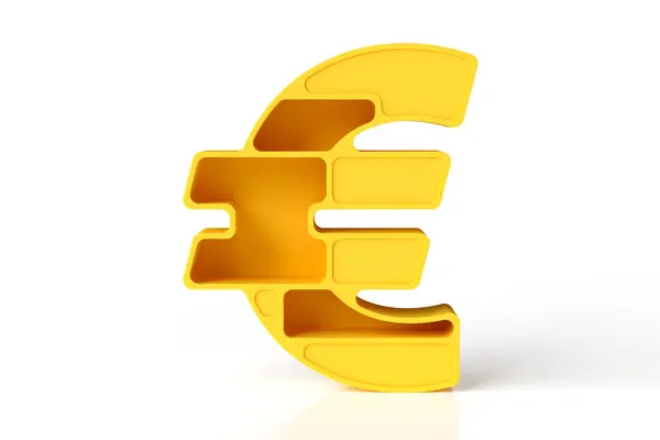 Sinal Euro Feito Plástico Amarelo Web Imprimir Conceito Projetos Decorativos — Fotografia de Stock