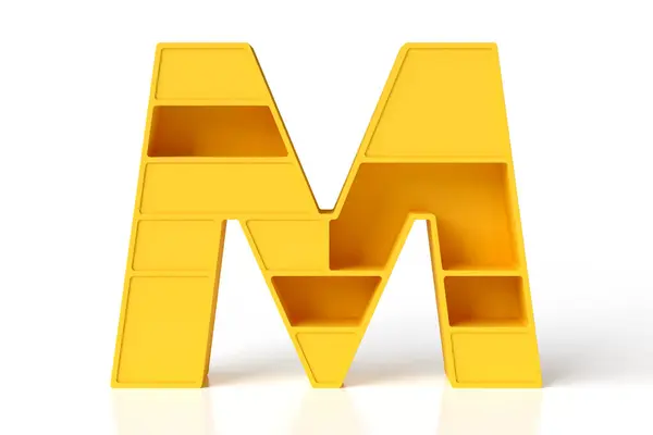 Letter Vorm Van Een Plastic Meubel Lettertype Geel Mat Plastic — Stockfoto