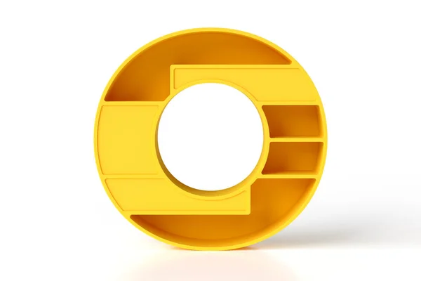 Geometric Letter Made Yellow Matte Painted Plastic Shelves Storage Hollows — Stock Photo, Image