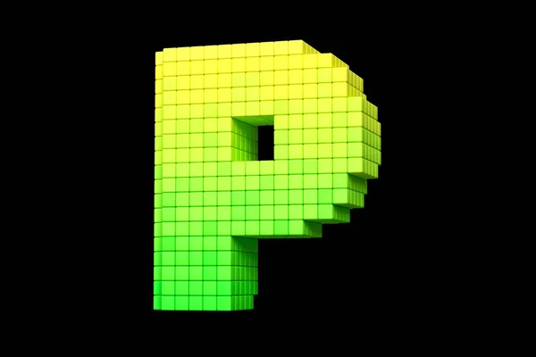 Chiptune Typography Pixel Art Style Letter Yellow Green High Definition — Stock Photo, Image