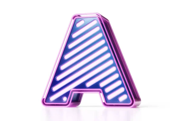 Neon Letters Lichtgevende Letter Blauw Roze Hoge Kwaliteit Rendering — Stockfoto