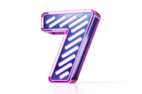Neon Alphabet Futuristic Style Number Blue Pink High Quality Rendering — Stock Photo, Image