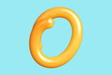 O harfi turuncu ile yazılmış. Baskılar, sanat eserleri, ruh hali panoları ve internet reklamları için uygun grafiksel kaynak. Yüksek kalite 3B görüntüleme.