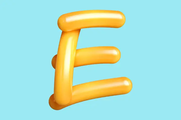 用橙色印刷字体和书法字母E 适用于印刷品 艺术品 情调板和网络广告的图形资源 高质量3D渲染 — 图库照片