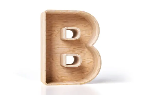 Leere Holzkiste Form Eines Buchstabens Ideal Für Displaywerbung Hergestellt Aus — Stockfoto