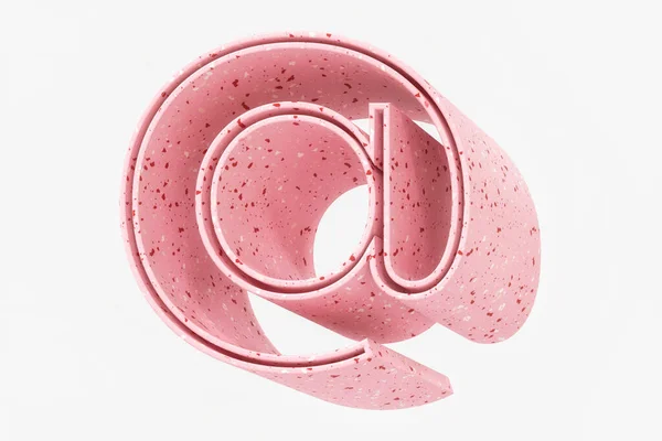 Isometrisches Mail Symbol Pinkfarbenes Terrazzo Steinmuster Hochwertiges Rendering — Stockfoto