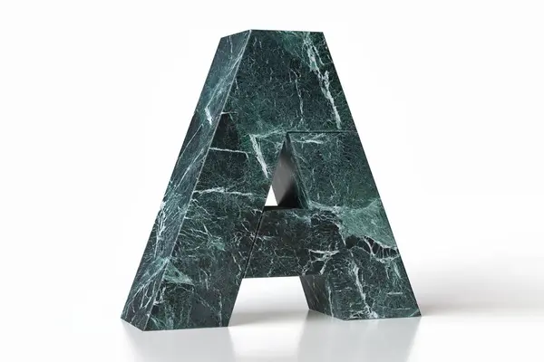 Marble Variegated Letter Perspective View Tidewater Green 2021 Trending Color — Stock Photo, Image