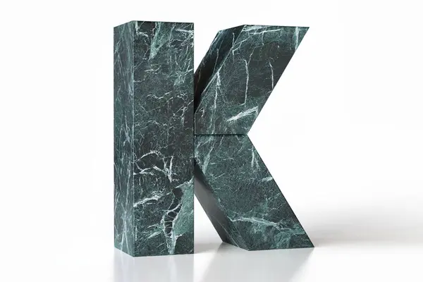 Variegated Marble Letter Perspective View Tidewater Green 2021 Trending Color — Stock Photo, Image