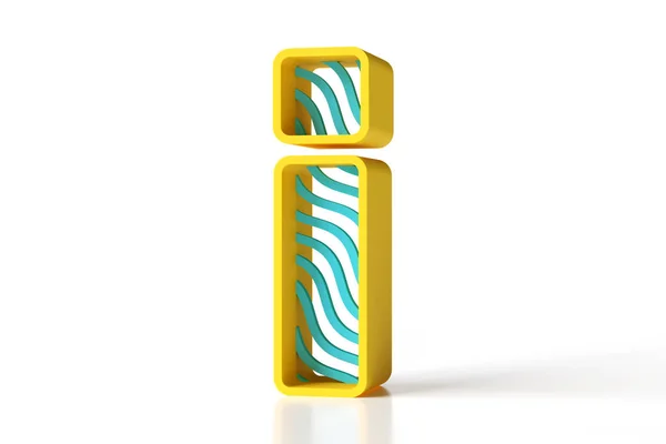 プラスチック製のフォントスタイル 黄色の境界線と青い波で設計された3D除外マーク 高品質の3Dレンダリング — ストック写真