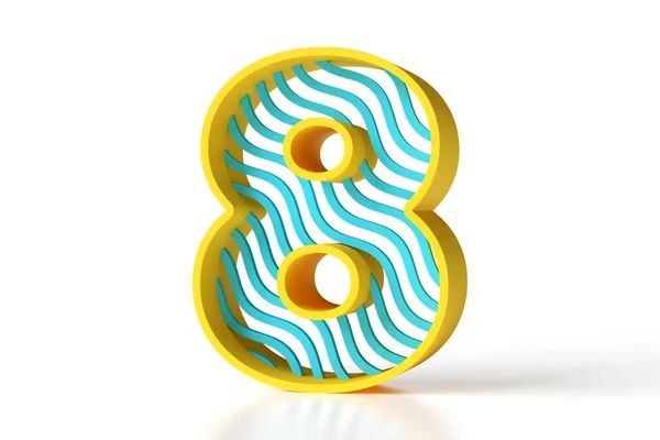 Fresh Style Number Designed Yellow Borders Blue Waves High Quality — Stock Photo, Image