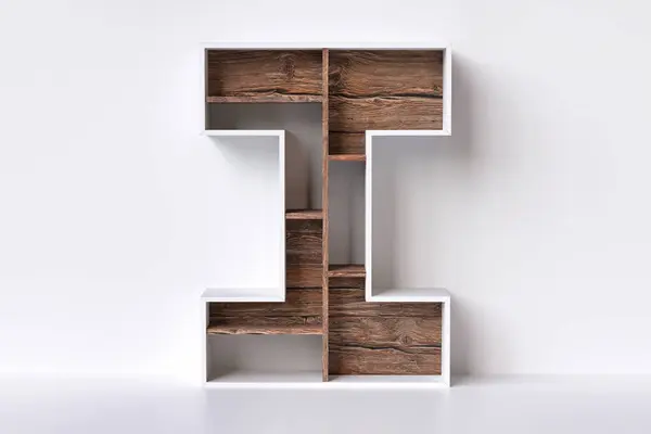 Wood Letter Furniture Style Design High Definition Rendering — Stock Photo, Image