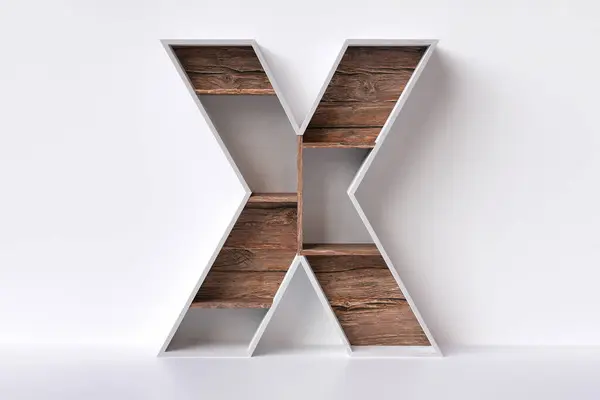 Wood Alphabet Letter Shape Furniture Made White Maple Veneer Natural — Stock Photo, Image