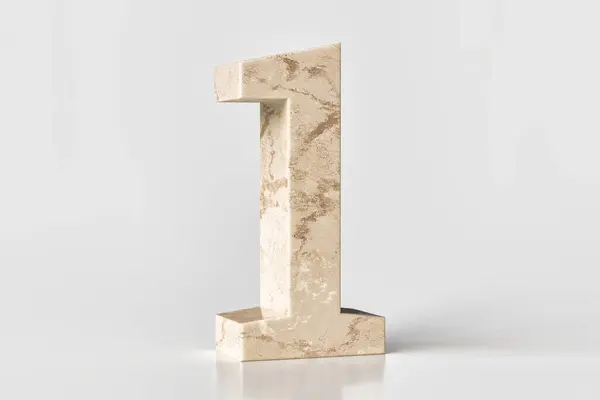 Marble Textured Number High Quality Rendering — Stock Photo, Image