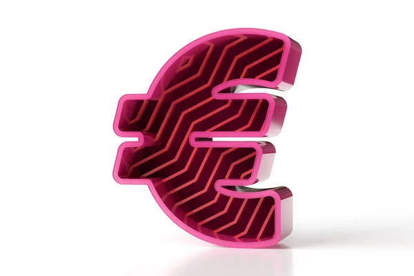 Euro Signo Futurista Estilo Creatividad Diseñado Con Contornos Extruidos Patrón — Foto de Stock