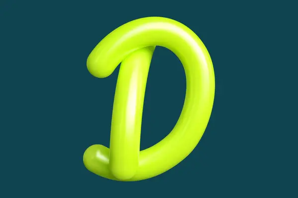 Render Tube Type Letter Limoen Groen Grafische Bron Geschikt Voor — Stockfoto