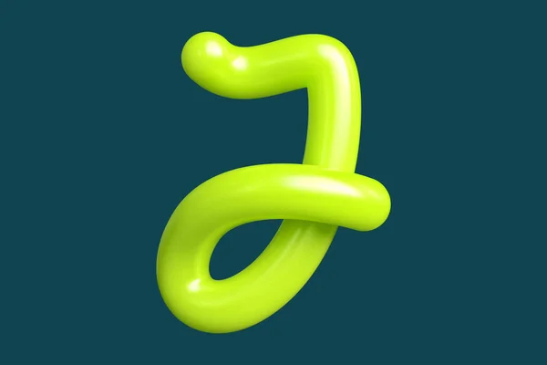 Lichtgevende Ronde Typografie Letter Limoen Groen Grafische Bron Geschikt Voor — Stockfoto