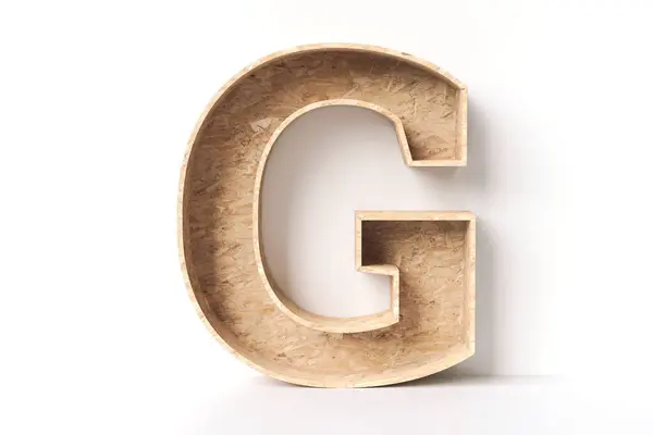 Oriented Strand Board Wood Shape Letter Nice Display Eco Friendly — Stock Photo, Image