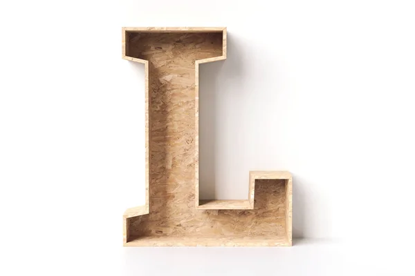 Holzkastenaufsteller Form Des Buchstabens Mit Leeren Räumen Produkte Wie Bücher — Stockfoto