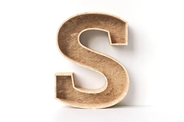 Osb 합판으로 가구의 형태로 알파벳 상세한 렌더링 — 스톡 사진