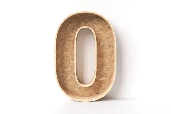 Textured Wood Font Number Made Recycled Wooden Boards Renderizado Alta — Foto de Stock