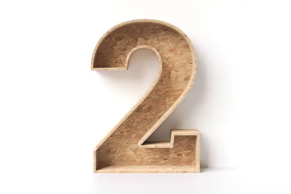 Holz Nummer Aus Osb Platten Recycle Konzeptionelle Stilvolle Zahlen Typografie — Stockfoto