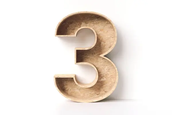 Number Made Particle Board Wood Nice Recycled Materials Concept Designs — Stock Photo, Image