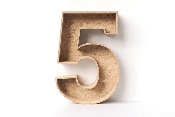 Number Recycled Osb Wooden Font Design Decorative Idea Home Shop — Stock Photo, Image