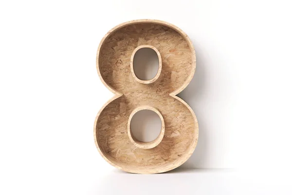 8番の形をした直立したストランドボード木 エコフレンドリーな製品やオブジェクトを表示するのに最適です 高品質の3Dレンダリング — ストック写真