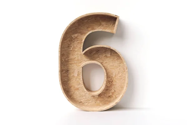 Wood Font Number Shape Furniture Made Natural Osb Plywood High — Stock Photo, Image