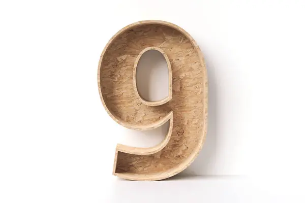 Gerecycleerd Hout Lettertype Nummer Leuk Voor Een Interieurconcept Hoge Gedetailleerde — Stockfoto
