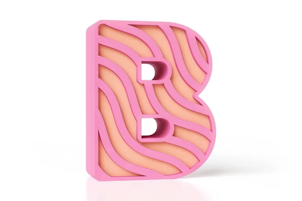 Piękna Litera Alfabetu Zaprojektowana Falowanymi Kształtami Nowy Modny Krój Różowe — Zdjęcie stockowe