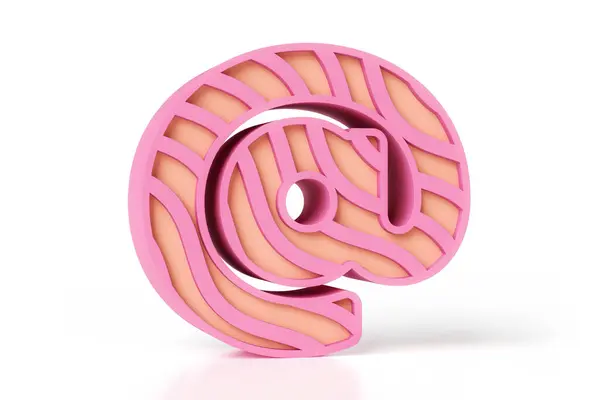 ピンクとサンゴの色で作られたサイン 高精細3Dレンダリング — ストック写真