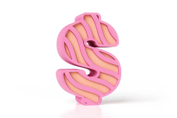 Icono Símbolo Del Dólar Diseñado Con Bonito Color Rosa Melocotón —  Fotos de Stock