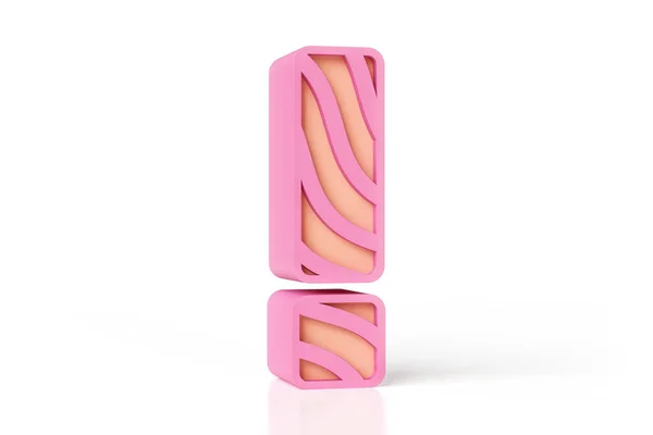 ピンクの重いパターンと桃色のインテリアカラーで設計された3D除外マーク 高品質の3Dレンダリング — ストック写真