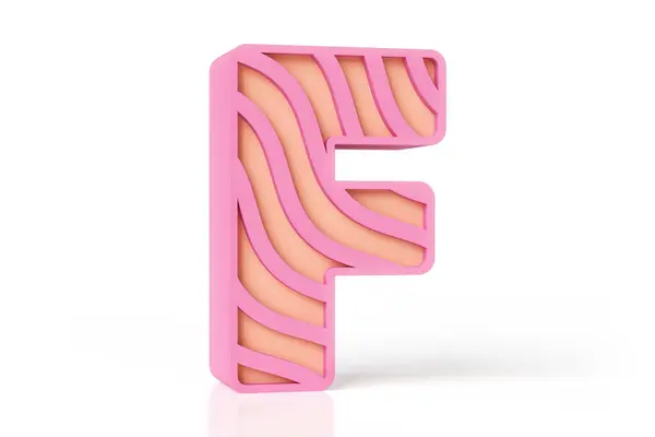リップルスタイルのタイポグラフィ文字 ピンクと桃色で 高品質の3Dレンダリング — ストック写真
