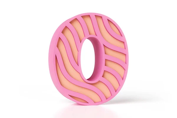 Αστεία Γλυκιά Δημιουργική Αριθμός Κατασκευασμένο Από Παστέλ Ροδάκινο Και Ροζ — Φωτογραφία Αρχείου