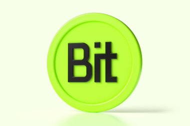 BitDao Bit şifreleme 3 boyutlu simge simgesi yeşil ve siyah. Altsikkelerin tasarım kavramlarını resmetmek için uygun. Yüksek kalite 3B görüntüleme.