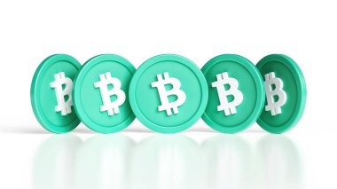 Birkaç farklı açıdan görülen Bitcoin Cash Bch şifreleme jetonları. Blockchain fork varlık kavramları için uygun illüstrasyon tasarımı. Yüksek kalite 3B görüntüleme.