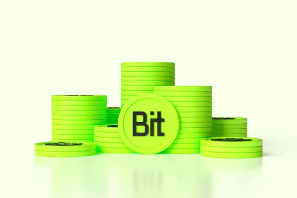 Set Bitdao Tokens Stacks Nice Illustration Suitable Cryptocurrency Digital Money — Stock Photo, Image
