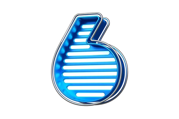 Caratteri Neon Blu Argentei Elettrici Numero Bella Tipografia Creazione Titoli — Foto Stock