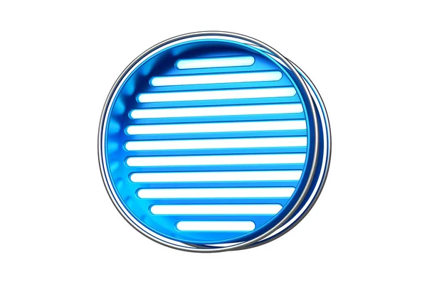 Caratteristica Neon Blu Acciaio Inox Lettera Metallo Acciaio Bella Tipografia — Foto Stock