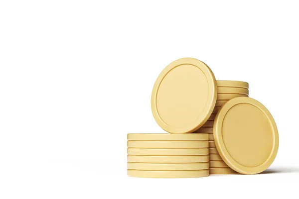 Mockup Token Stacks Matte Gold Color Illustration Suitable Cryptocurrency Concept — Stock Photo, Image