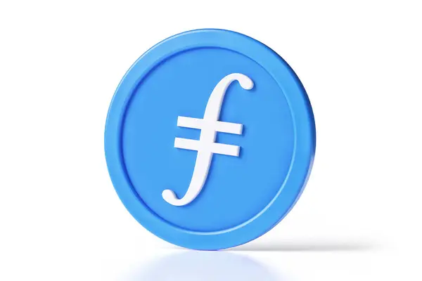 Filecoin File Kryptowährung Symbol Isoliert Auf Weißem Hintergrund Design Passend — Stockfoto